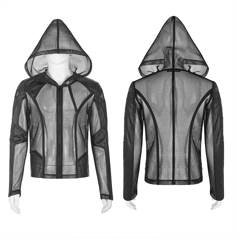 Punk Rave WY-1155XDM Punk Mesh Hoodie Short Hooded Coat - Image 11