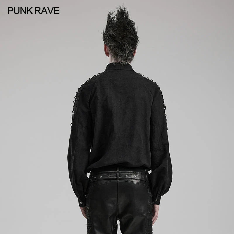 Punk Rave WY-1551CCM Eyelet Drawstring Exquisite Goth Shirt - Image 12