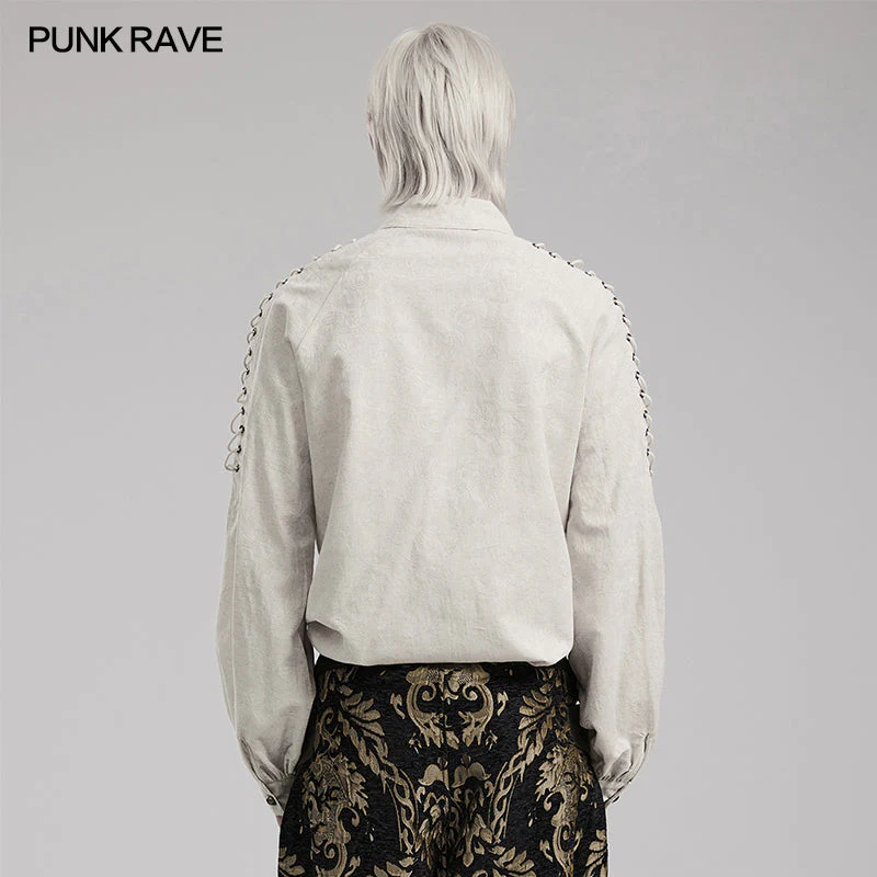 Punk Rave WY-1551CCM Eyelet Drawstring Exquisite Goth Shirt - Image 16