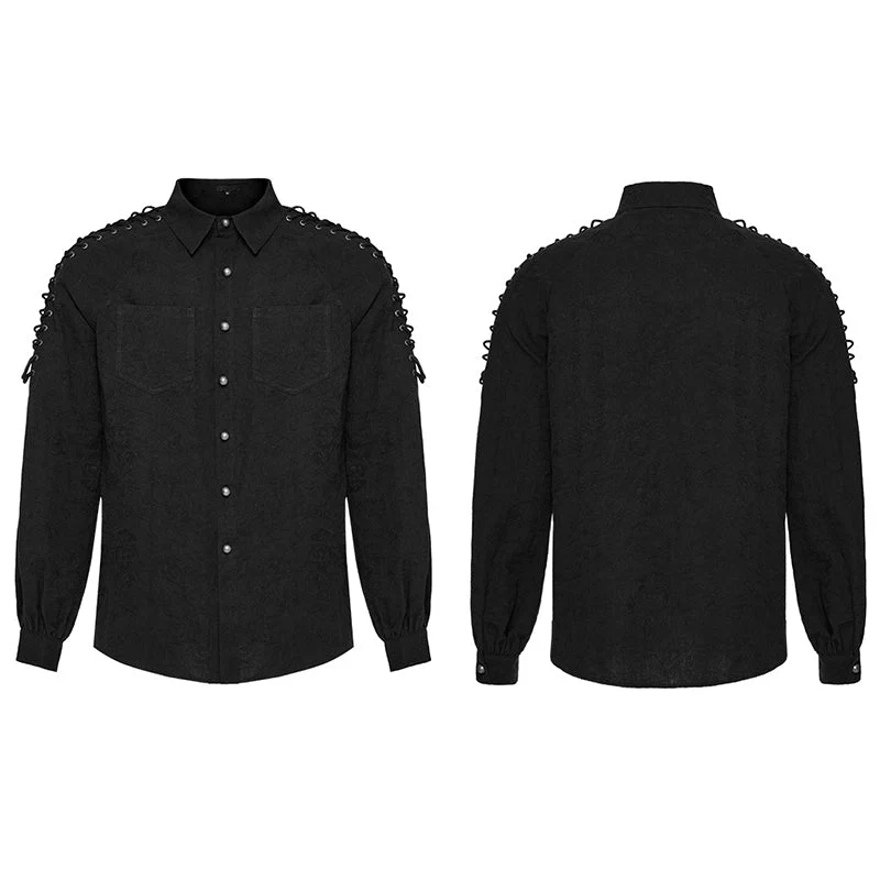 Punk Rave WY-1551CCM Eyelet Drawstring Exquisite Goth Shirt - Image 4