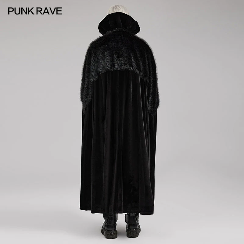 Punk Rave WY-1559DPM Ornate Fleece Velvet And Plush Goth Cloak - Image 8