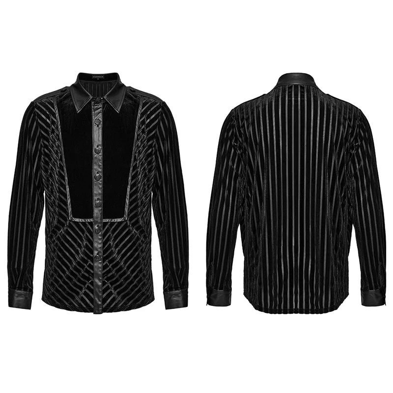 Punk Rave WY-1593CCM Gothic black Military Mens Shirt - Image 12