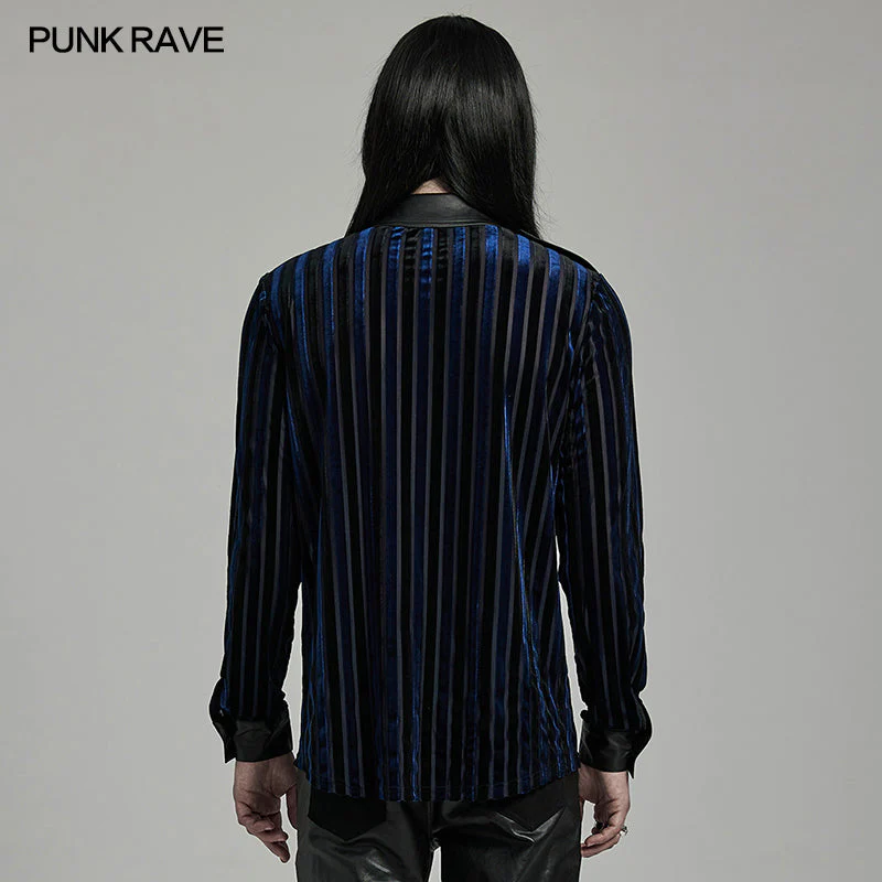 Punk Rave WY-1593CCM Gothic black Military Mens Shirt - Image 15