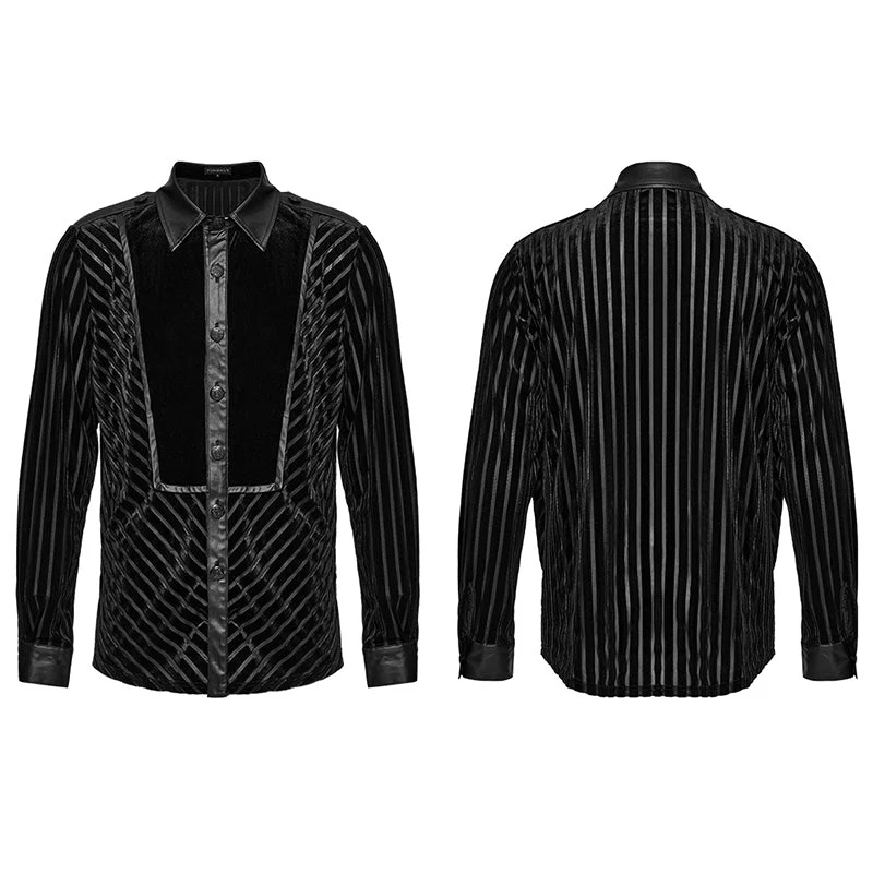 Punk Rave WY-1593CCM Gothic black Military Mens Shirt - Image 4