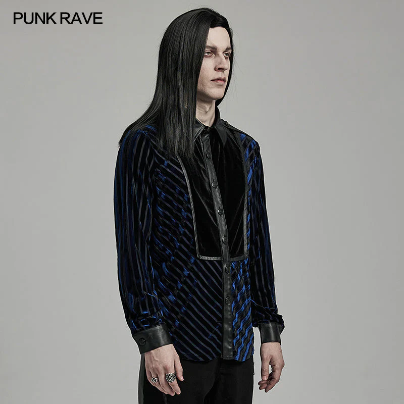 Punk Rave WY-1593CCM Gothic black Military Mens Shirt - Image 6