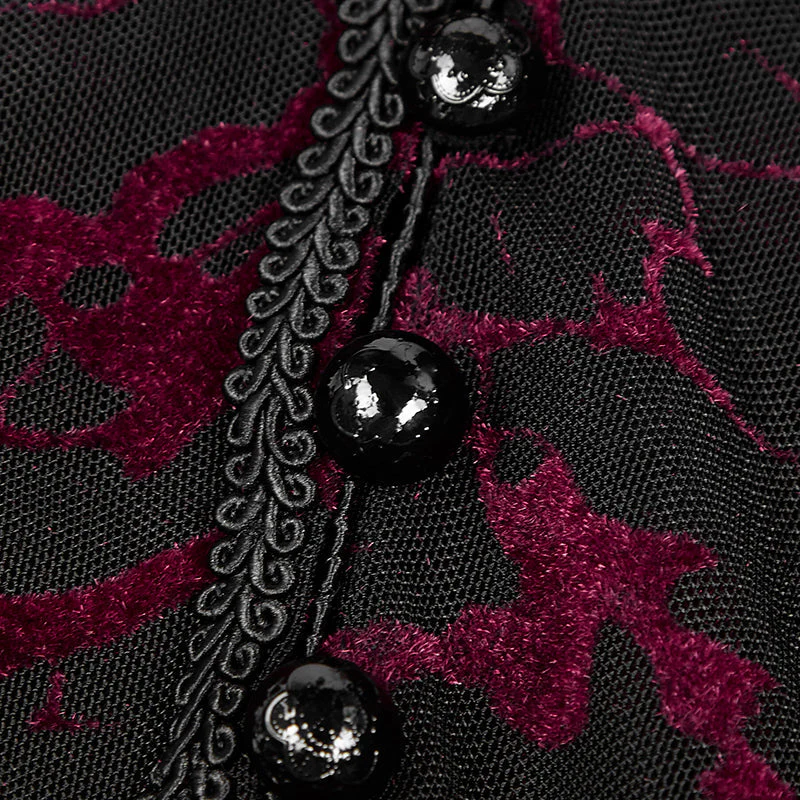 Punk Rave WY-836 Red Hooded Lace Long Dress Coat - Image 10