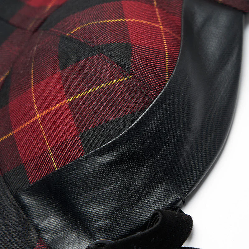 OPT-548BXF PUNK series plaid elastic shoulder strap corset vest - Image 5