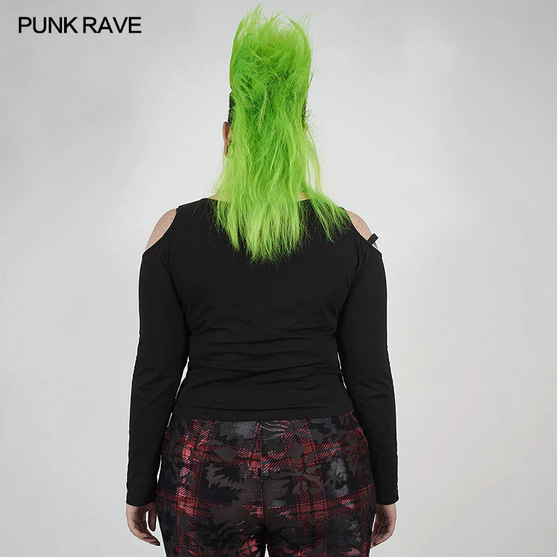 DT-668TCF punk sexy cracked long-sleeved T-shirt - Image 3