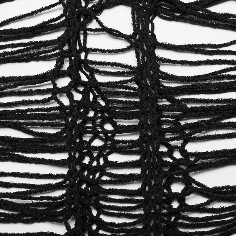 WM-079TMF Punk Sexy Hollow Long Sweater - Image 5