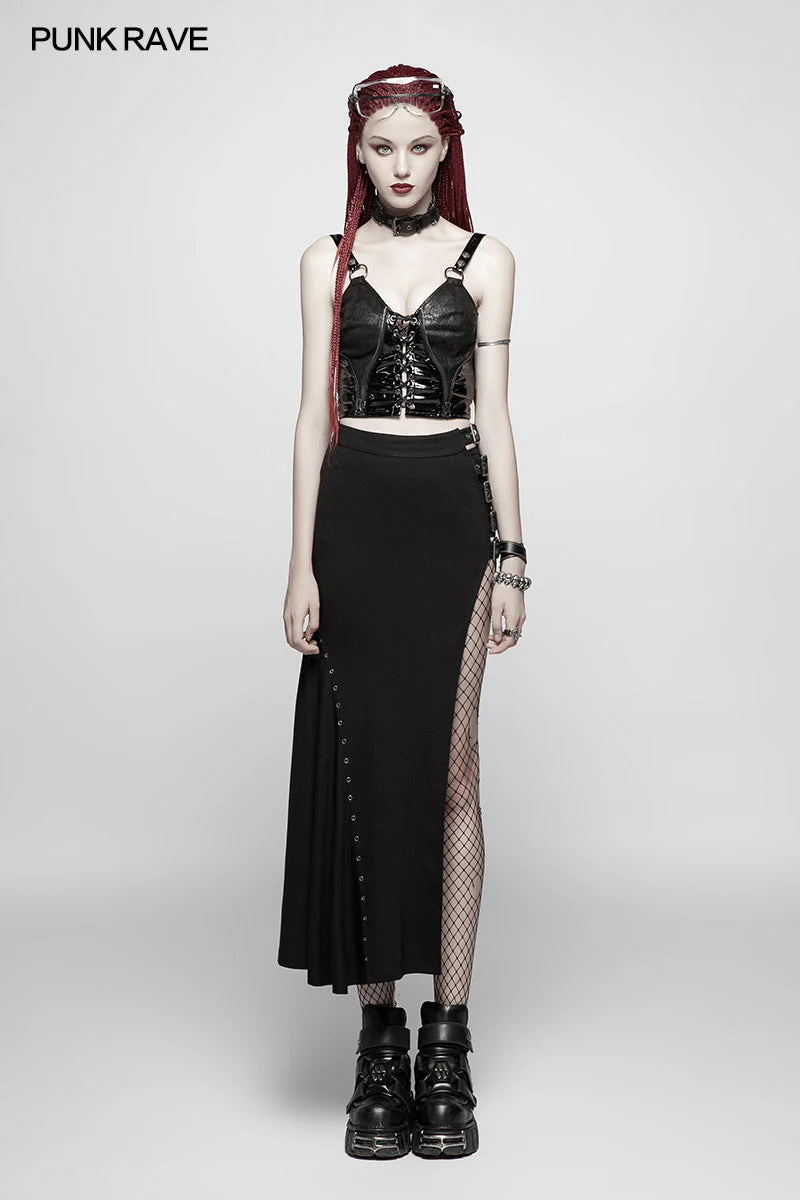WQ-373 Punk Sexy Slim Fit Split Half Skirt - Image 6