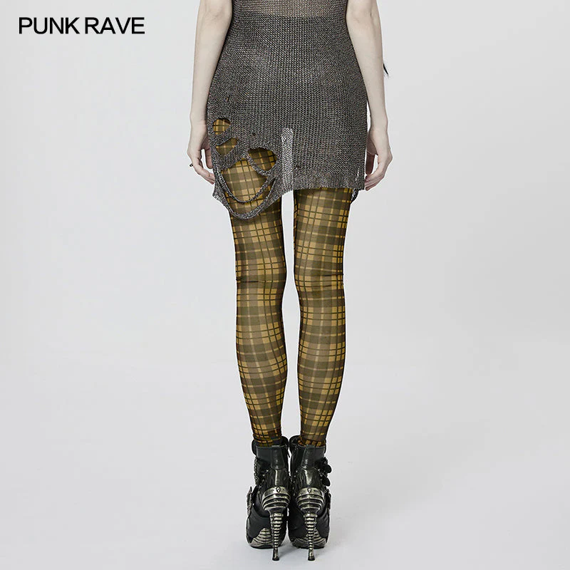 WK-539DDF Punk Simple colorful Leggings - Image 8