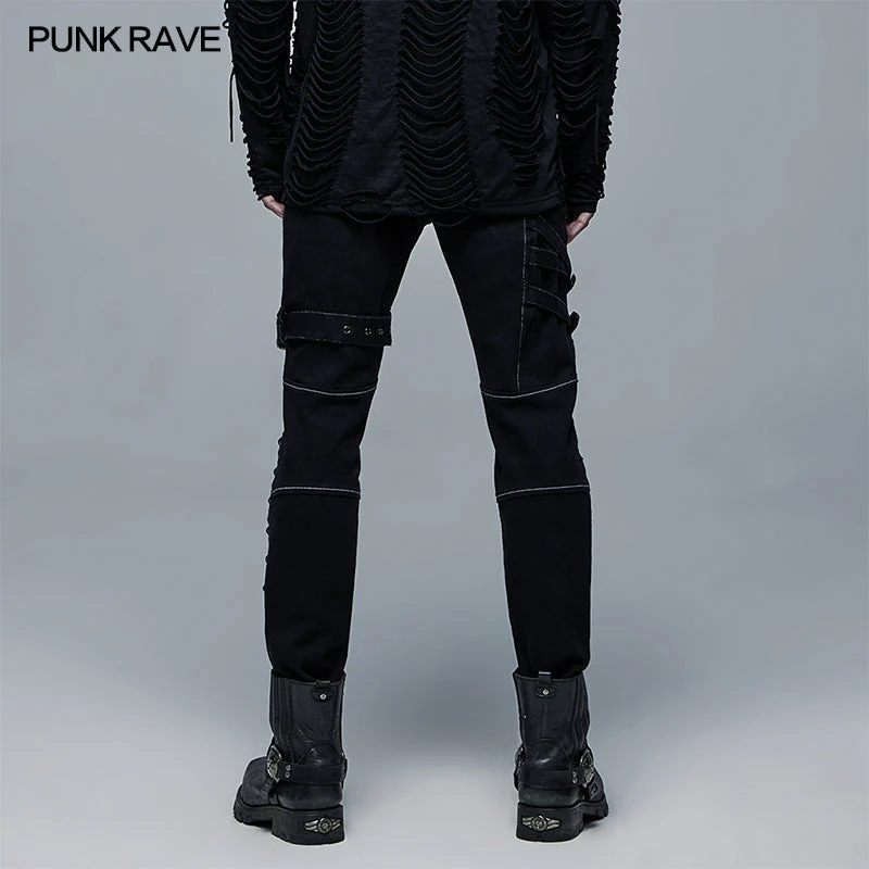 WK-469XCM Punk Straight Long Pants - Image 8