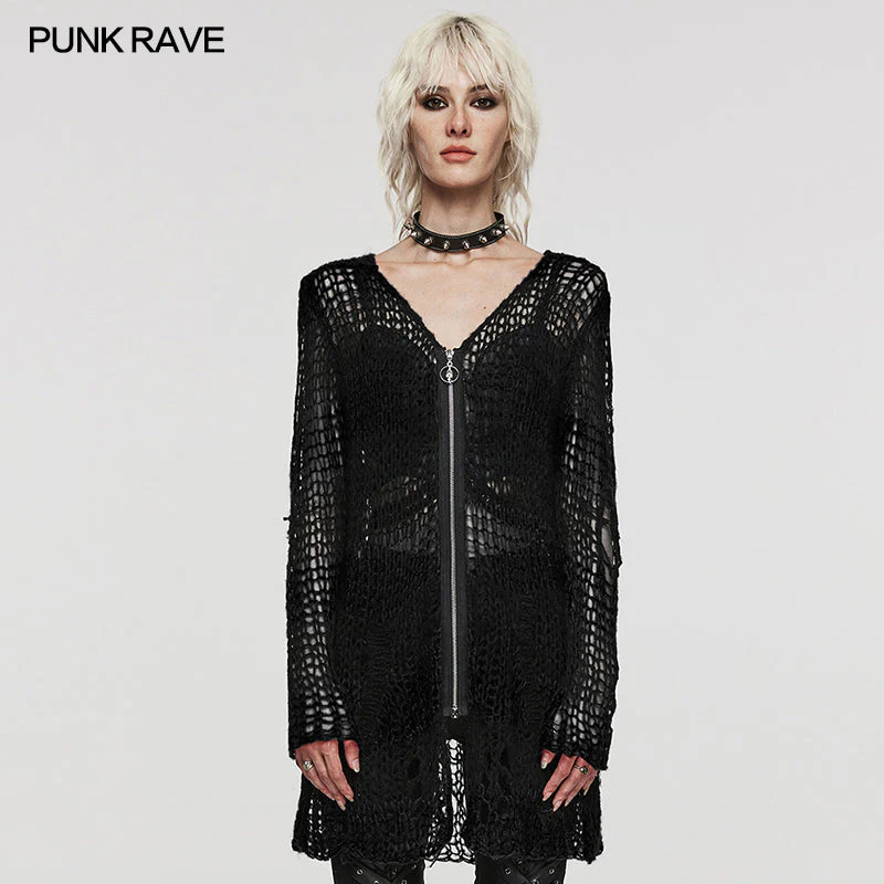 WM-077KMF Punk striped cardigan sweater - Image 10