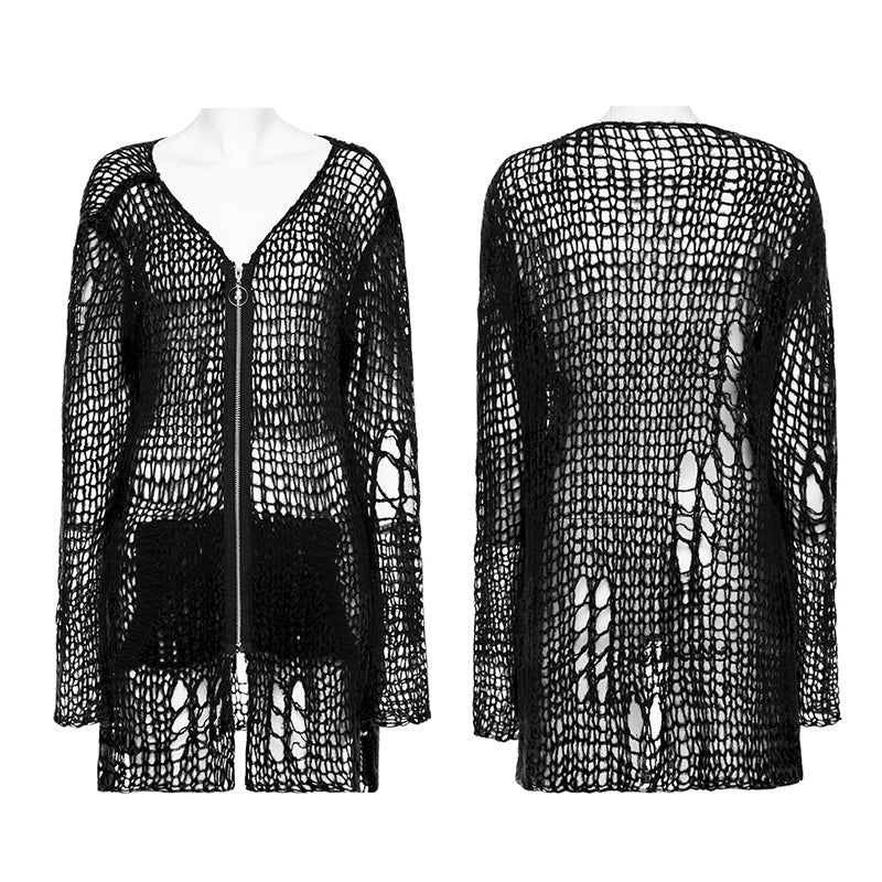 WM-077KMF Punk striped cardigan sweater - Image 8
