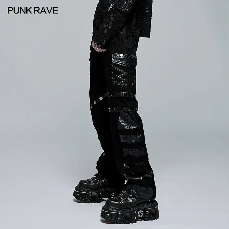 WK-496DQM Punk Stylish Straight Trousers - Image 2