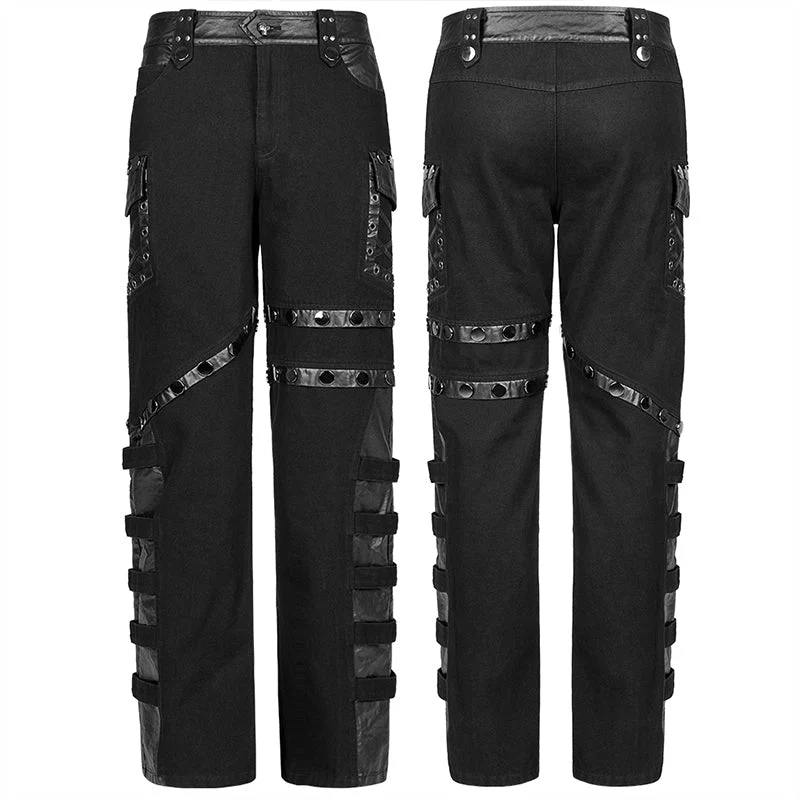 WK-496DQM Punk Stylish Straight Trousers - Image 4
