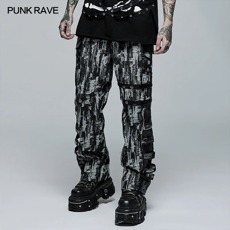 WK-496DQM Punk Stylish Straight Trousers - Image 6