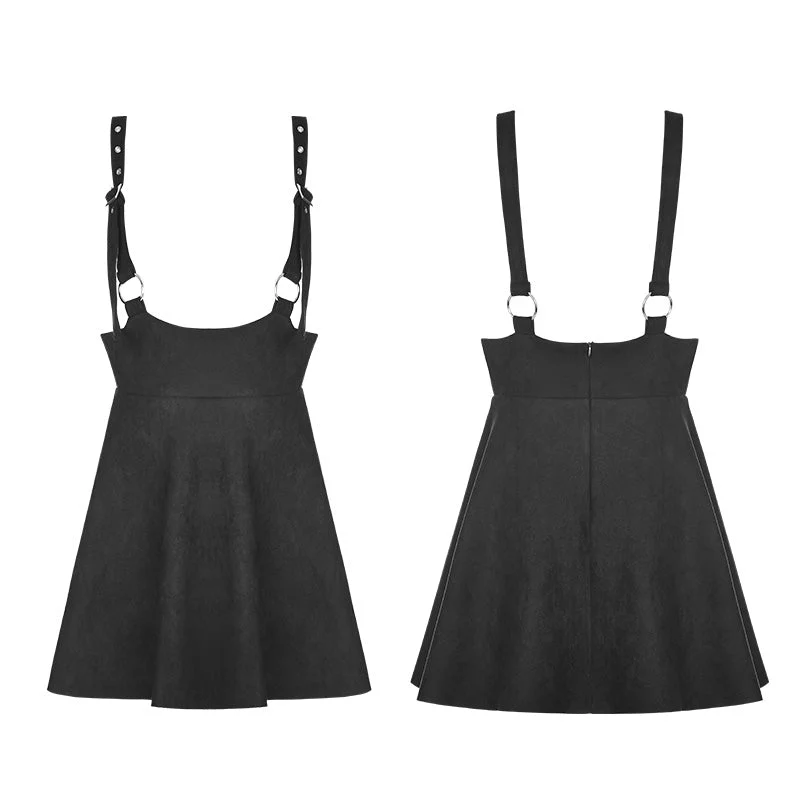 OYQ-016 Punk Suede Personality High Waisted Suspender Skirt For Girls - Image 4