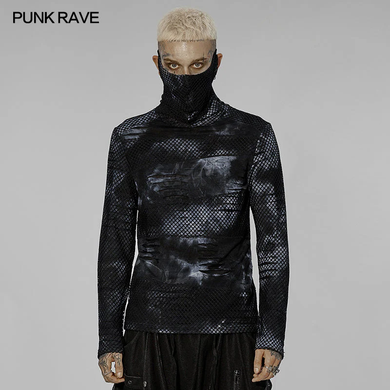 WT-743TCM Goth one-piece masked long sleeve T-shirt - Image 6