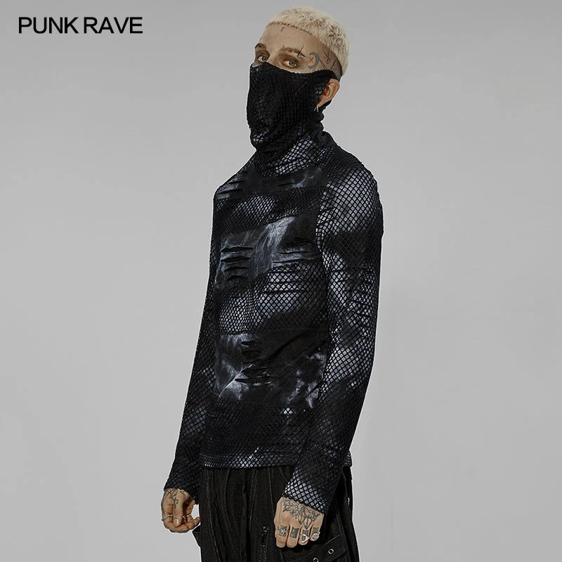 WT-743TCM Goth one-piece masked long sleeve T-shirt - Image 7