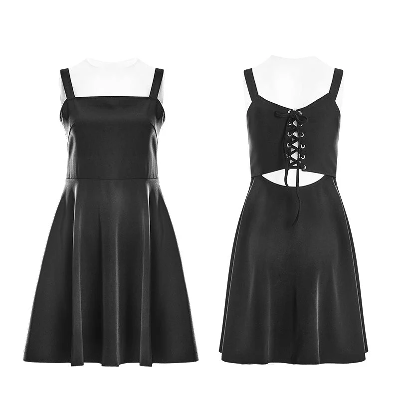 OPQ-312 Punk Tie Rope Thick Chiffon Design Dress - Image 4