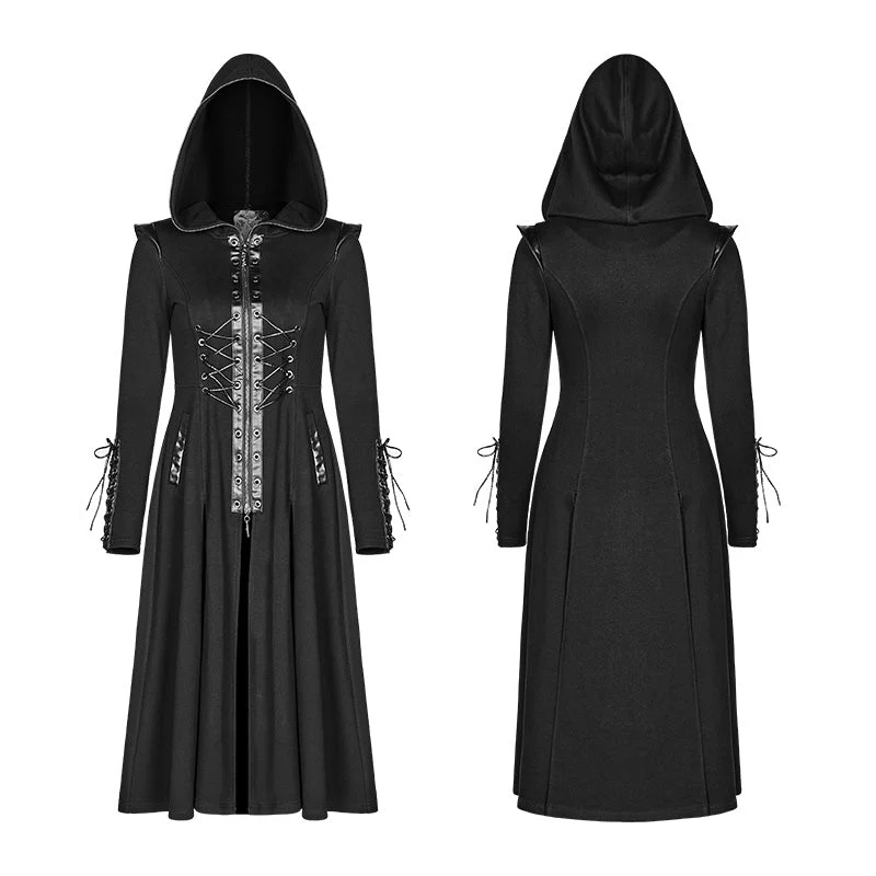 WY-964 Punk WOMENS DARK Hooded Knit Jacket - Image 4