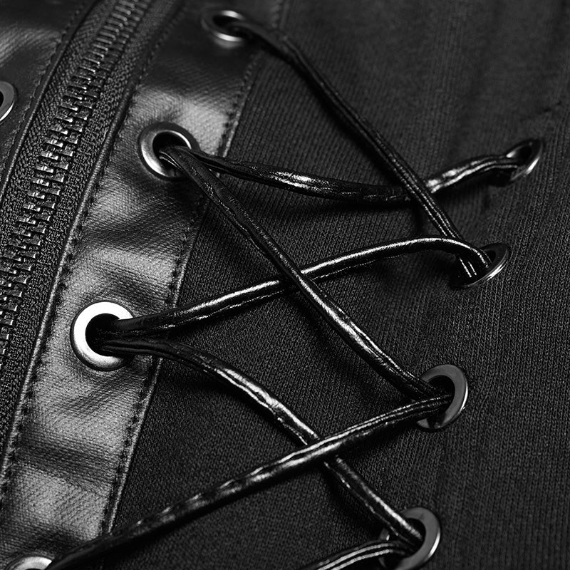 WY-964 Punk WOMENS DARK Hooded Knit Jacket - Image 5