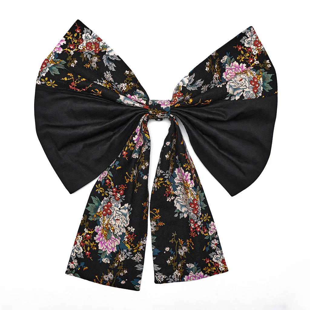 Q-114 floral Frilled Gothic Dress with Ribbon Accents and Layered Skirt - Image 8