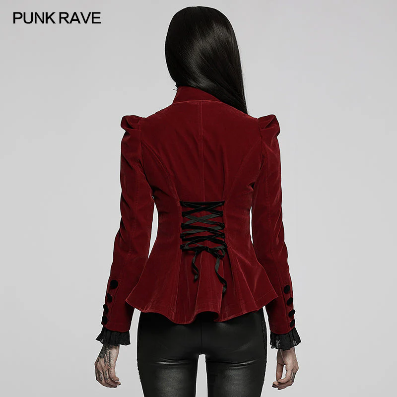 WY-1045LDF Velvet Elegant Gothic Vampire jacket - Image 3
