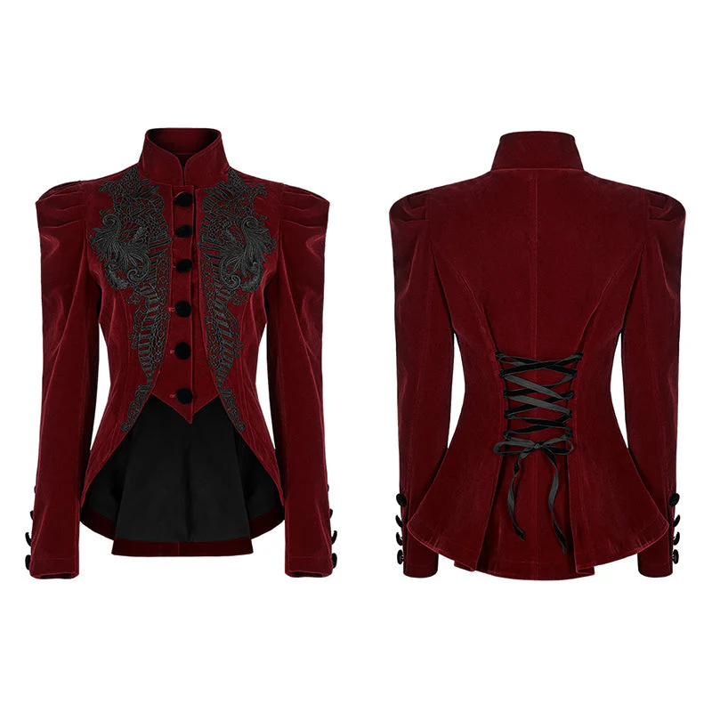 WY-1045LDF Velvet Elegant Gothic Vampire jacket - Image 4