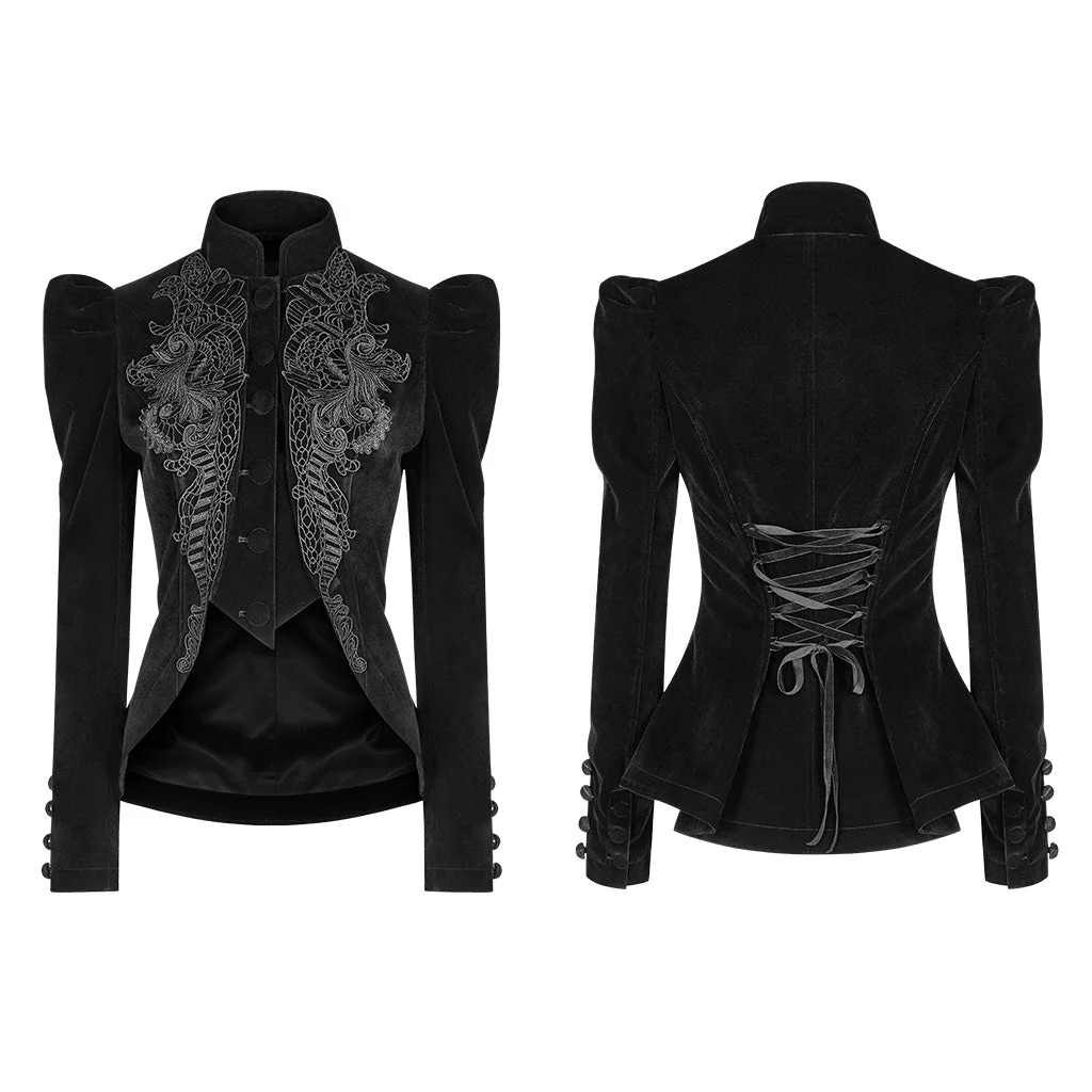 WY-1045LDF Velvet Elegant Gothic Vampire jacket - Image 9