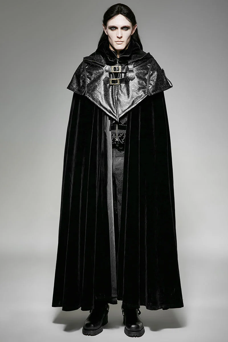 Y-693 Retro Delicate Long Gothic Trench Coats With Hoody - Image 6