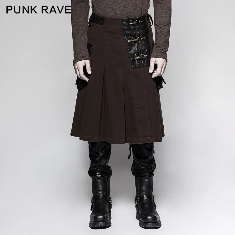 Q-319 Scottish Metallic Side Pockets Half Punk Skirt - Image 6