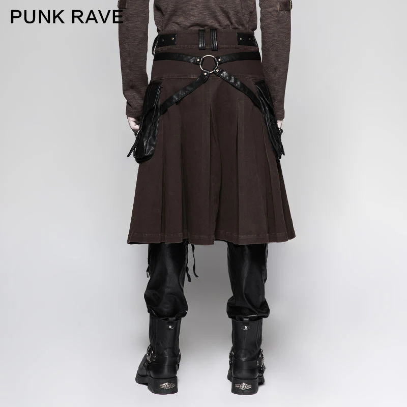 Q-319 Scottish Metallic Side Pockets Half Punk Skirt - Image 8