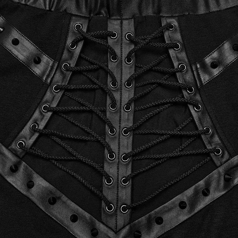 See-Through WQ-696BQF Sexy Mesh Rope Slit Punk Skirt - Image 10