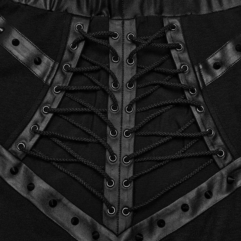 See-Through WQ-696BQF Sexy Mesh Rope Slit Punk Skirt - Image 5