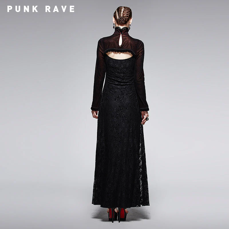 Q-243 Sexy Lady Fashion Dark Red Cape Gothic Dresses - Image 2