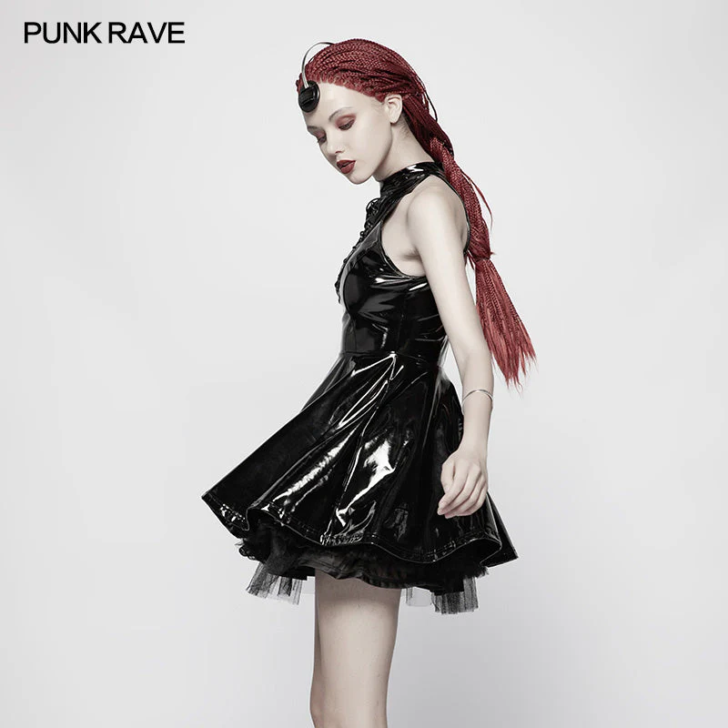 WQ-374 Sexy Punk Midnight Seduction Sleeveless Miniskirt - Image 2