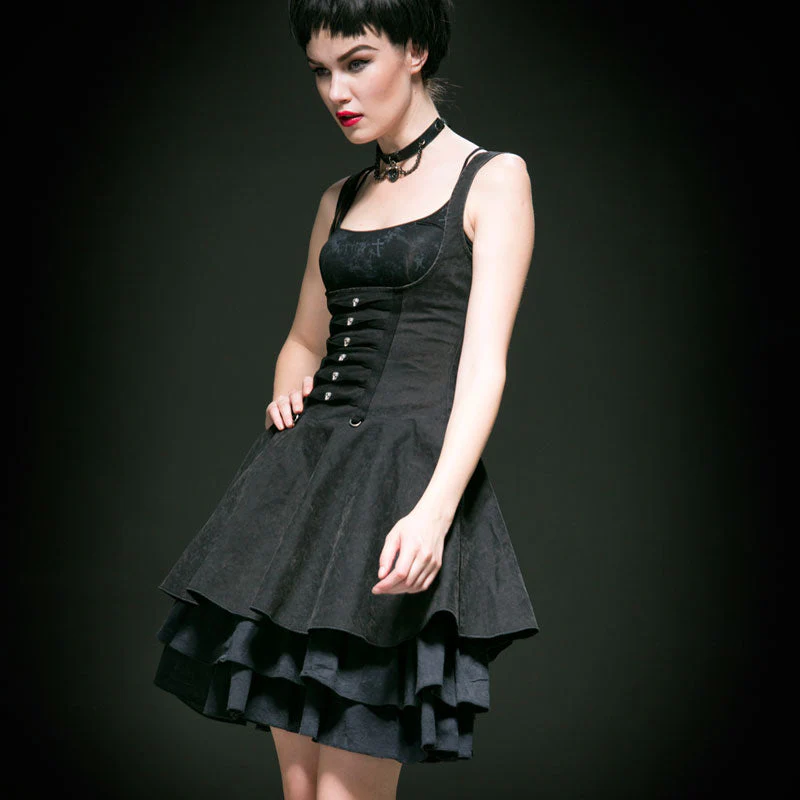 Q-239 Sexy Simple Long Skinny Gothic Dresses With Skull Decoration - Image 2