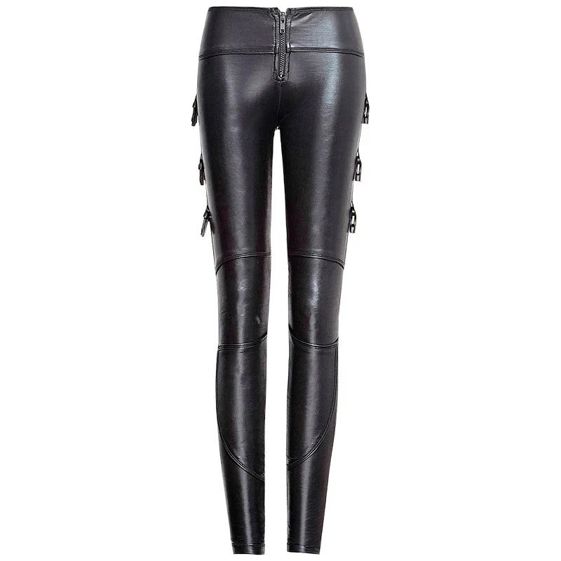 K-143 Shining Stretch Tight Gothic Pants Leggings - Image 4