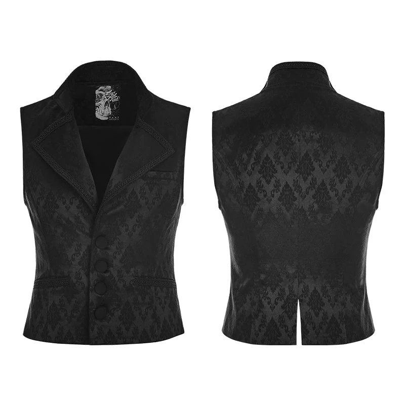 WY-851 Simple Fashion Jacquard Gothic Vest For Men - Image 2