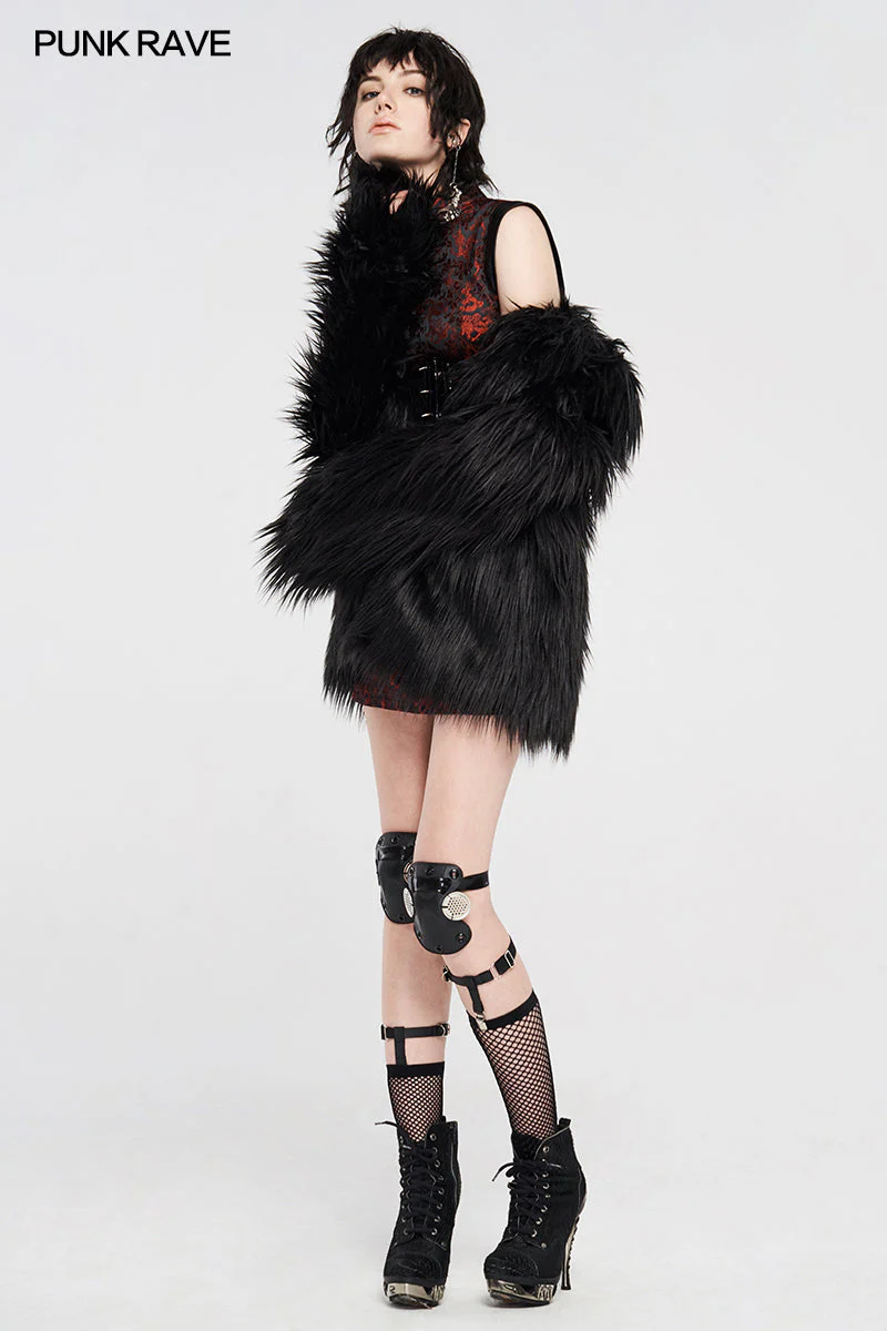 WY-1059XCF Simple punk imitation fur coat - Image 6