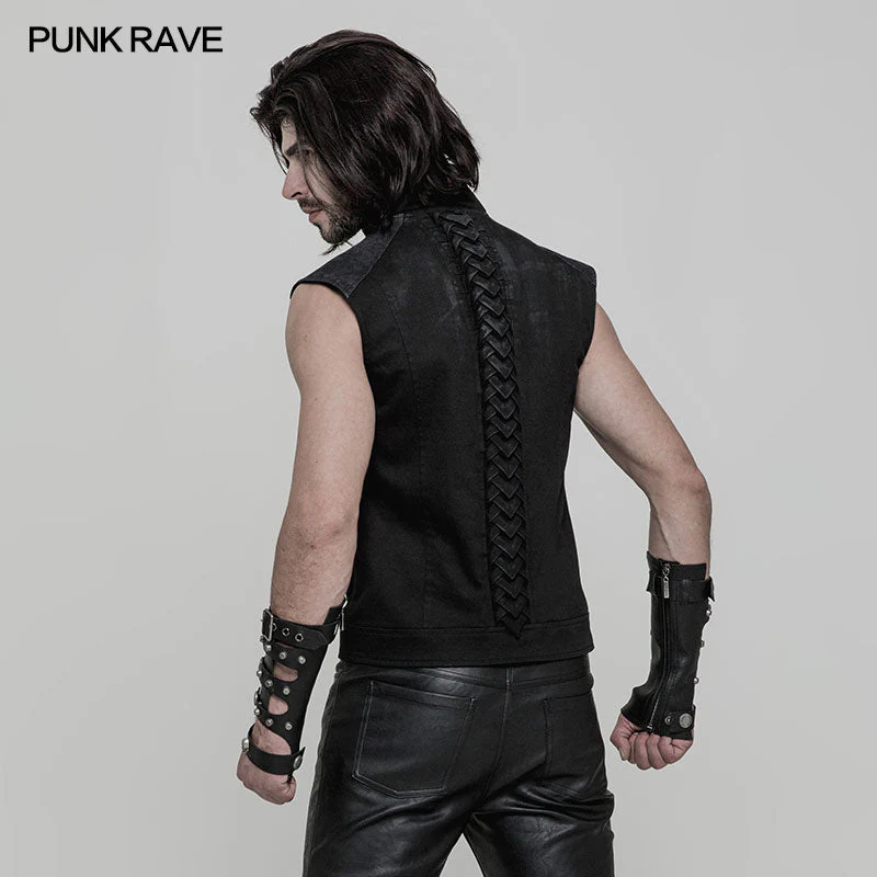 WY-863 Simple Punk Vest With Keel Shape On The Back - Image 3