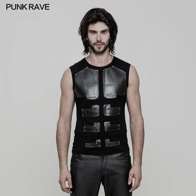 WT-515 Skinny Muscular Sleeveless Punk T-shirt For Men