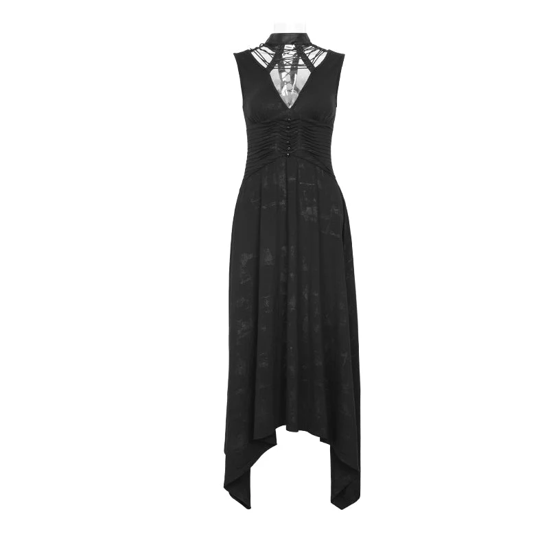 Q-252 Sleeveless Cotton Summer Long Tight Sexy Evening Punk Dress - Image 4