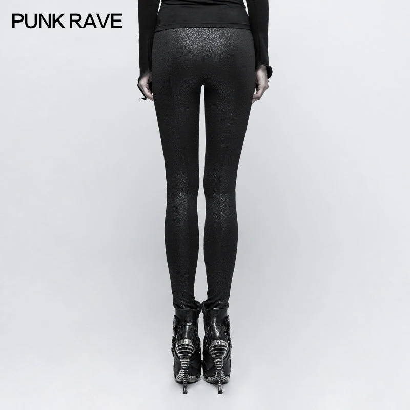K-291 Slim Long Vintage Gothic Pants Leggings With Invisible Zipper - Image 3