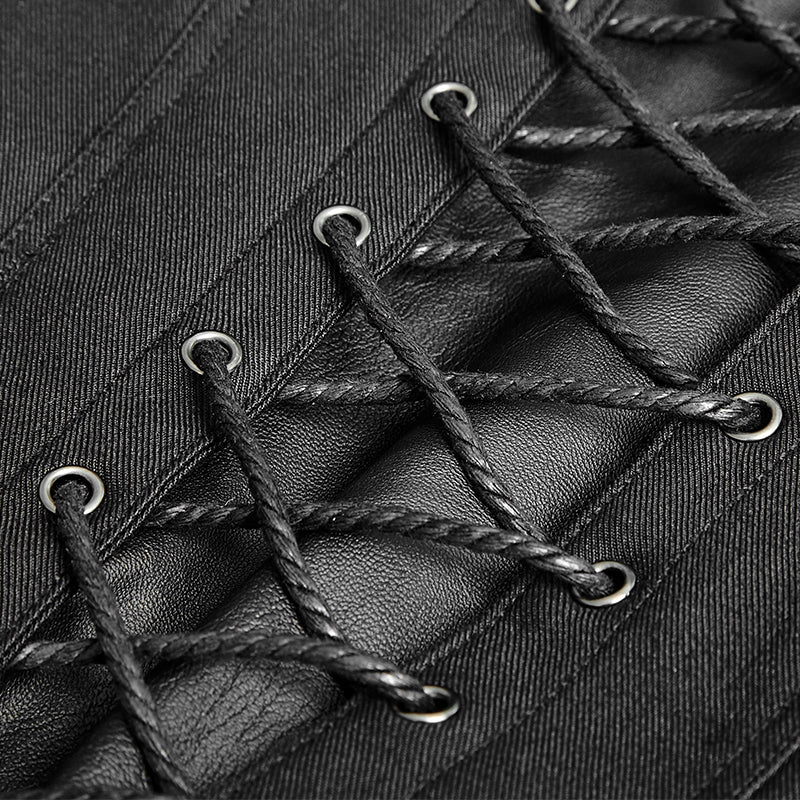 Y-637 Soldiert Stripe Zipped Short Punk Jacket - Image 5