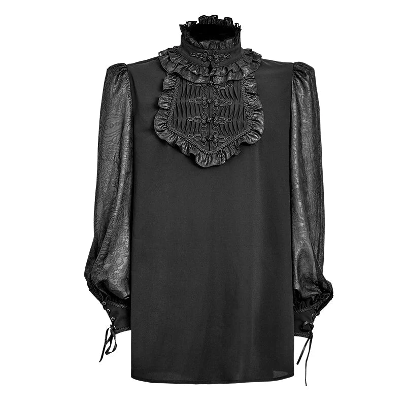 Y-639 Spring Christmas Attractive Gothic Shirt With Plate Buttons - Image 4