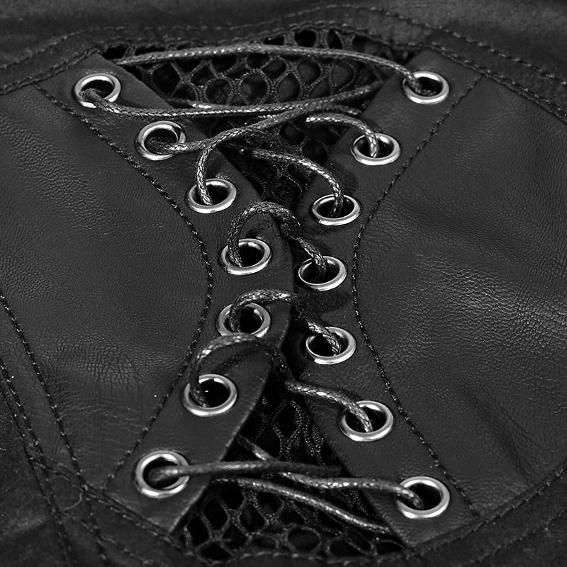 Y-671 Spring Military Leather Skinny Punk Shirts For Women - Image 5
