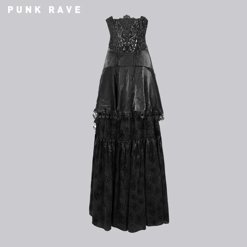 Q-246 Spring New Fashion High Waist black Evening Gothic Skirt - Image 4